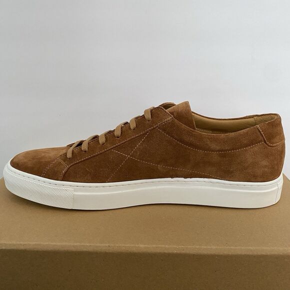 Cobbler Union Uno Sneaker Shoes Mens US 12 UK 11 Cognac Brown Suede Leather NEW - Picture 6 of 13